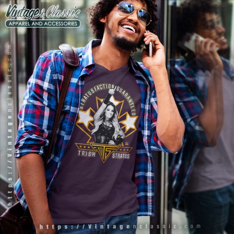 Trish Stratus Stratusfaction Guaranteed 2023 V Neck TShirt Trish Stratus Stratusfaction Guaranteed 2023 V Neck TShirt