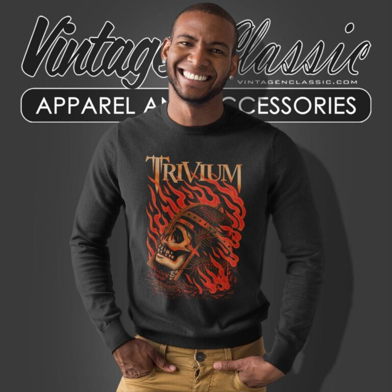 Trivium Flaming Skull Sweatshirt Trivium Flaming Skull Sweatshirt