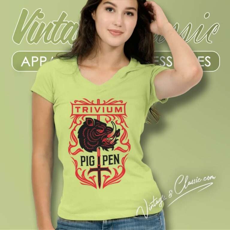 Trivium Pig Sword V Neck TShirt Trivium Pig Sword V Neck TShirt