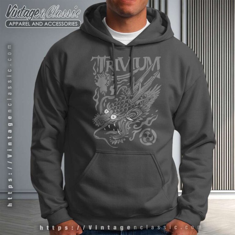Trivium Screaming Dragon Black And White Hoodie Trivium Screaming Dragon Black And White Hoodie