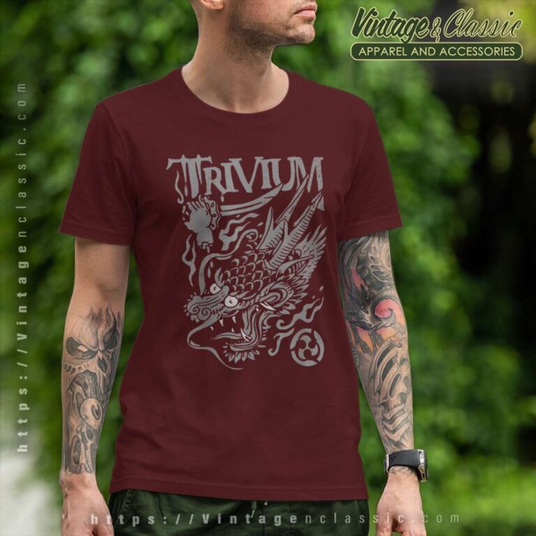 Trivium Screaming Dragon Black And White T Shirt Trivium Screaming Dragon Black And White T Shirt