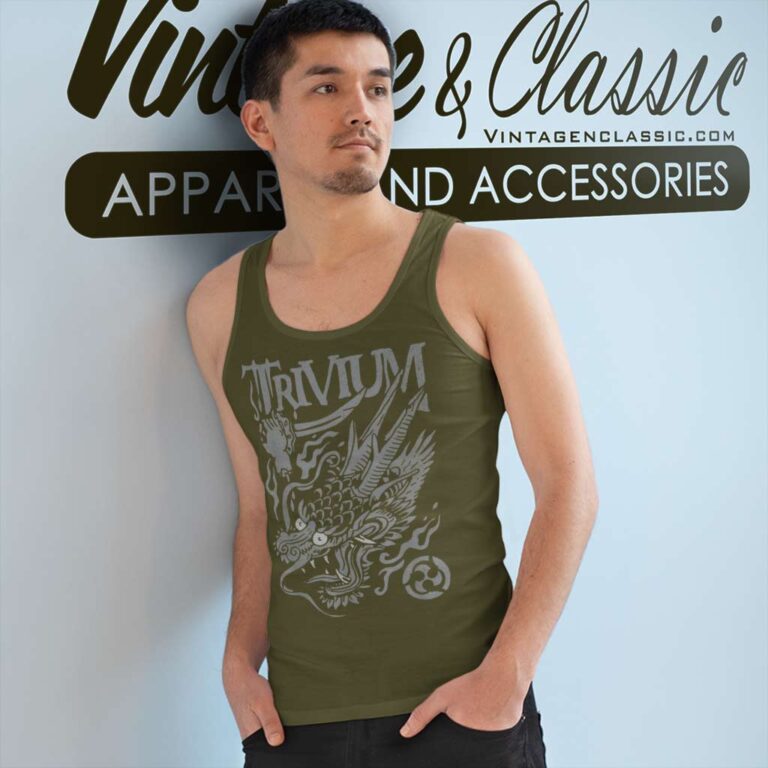 Trivium Screaming Dragon Black And White Tank Top Racerback Trivium Screaming Dragon Black And White Tank Top Racerback