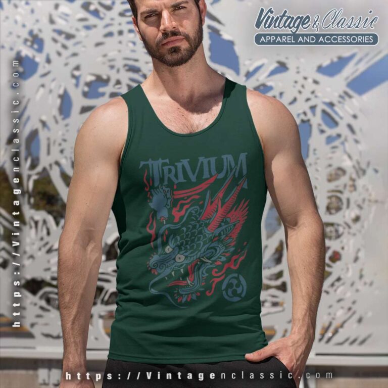Trivium Screaming Dragon Color Tank Top Racerback Trivium Screaming Dragon Color Tank Top Racerback