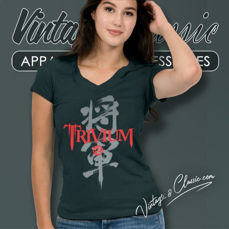 Trivium Shirt Shogun Kanji Remix V Neck TShirt Trivium Shirt Shogun Kanji Remix V Neck TShirt