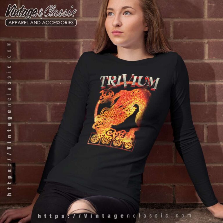 Trivium Spray Stencil Dragon Long Sleeve Tee Trivium Spray Stencil Dragon Long Sleeve Tee
