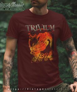 Trivium Spray Stencil Dragon T Shirt