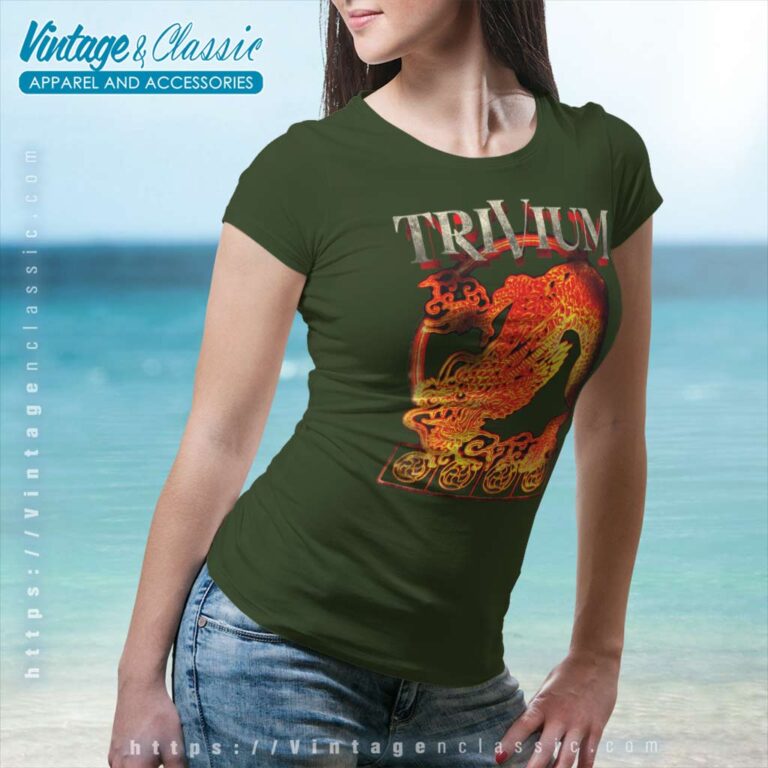 Trivium Spray Stencil Dragon Women TShirt Trivium Spray Stencil Dragon Women TShirt
