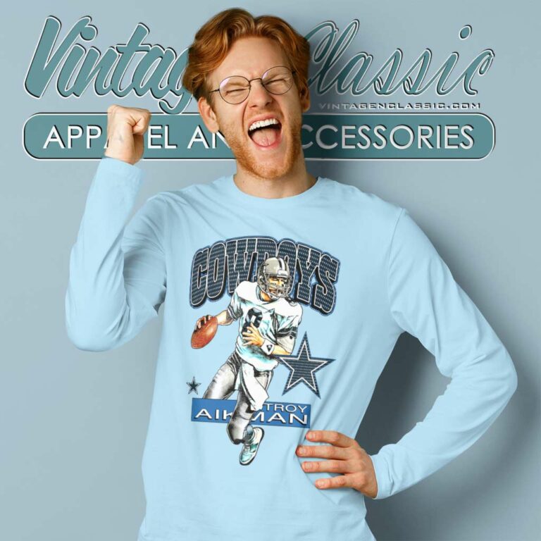 Troy Aikman Dallas Cowboys Football Long Sleeve Tee Troy Aikman Dallas Cowboys Football Long Sleeve Tee