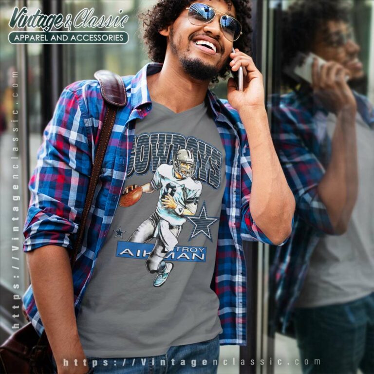 Troy Aikman Dallas Cowboys Football V Neck TShirt Troy Aikman Dallas Cowboys Football V Neck TShirt