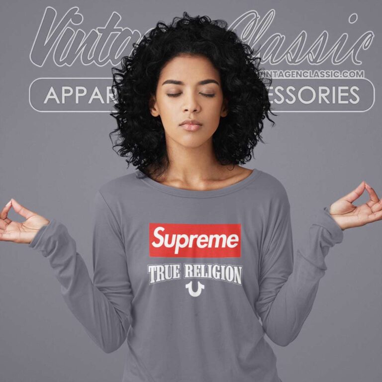True Religion X Supreme Collaboration Logo Long Sleeve Tee True Religion X Supreme Collaboration Logo Long Sleeve Tee