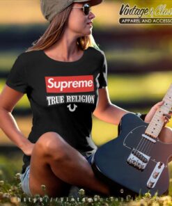 True Religion X Supreme Collaboration Logo Shirt 6 True Religion X Supreme Collaboration Logo Women TShirt