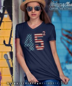 Trump 45 Squared Shirt Pro Trump 2 Terms V Neck TShirt