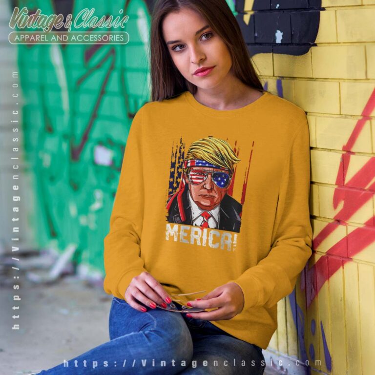 Trump 4th of July Merica Shirt USA American Flag Sweetshirt Trump 4th of July Merica Shirt USA American Flag Sweetshirt