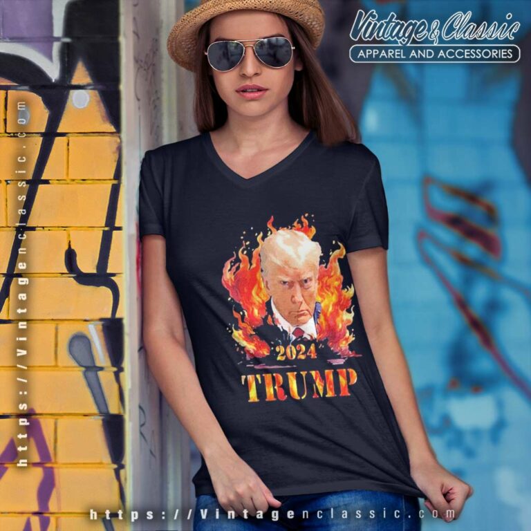 Trump Mugshot Stateside 2024 V Neck TShirt Trump Mugshot Stateside 2024 V Neck TShirt