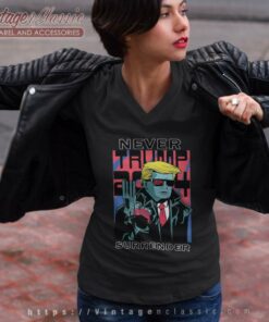 Trump Never Surrender Shirt 2024 Take America Back V Neck TShirt