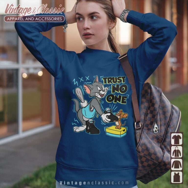 Trust No One Cat And Mouse Jordan 5 Aqua Sweatshirt Trust No One Cat And Mouse Jordan 5 Aqua Sweatshirt