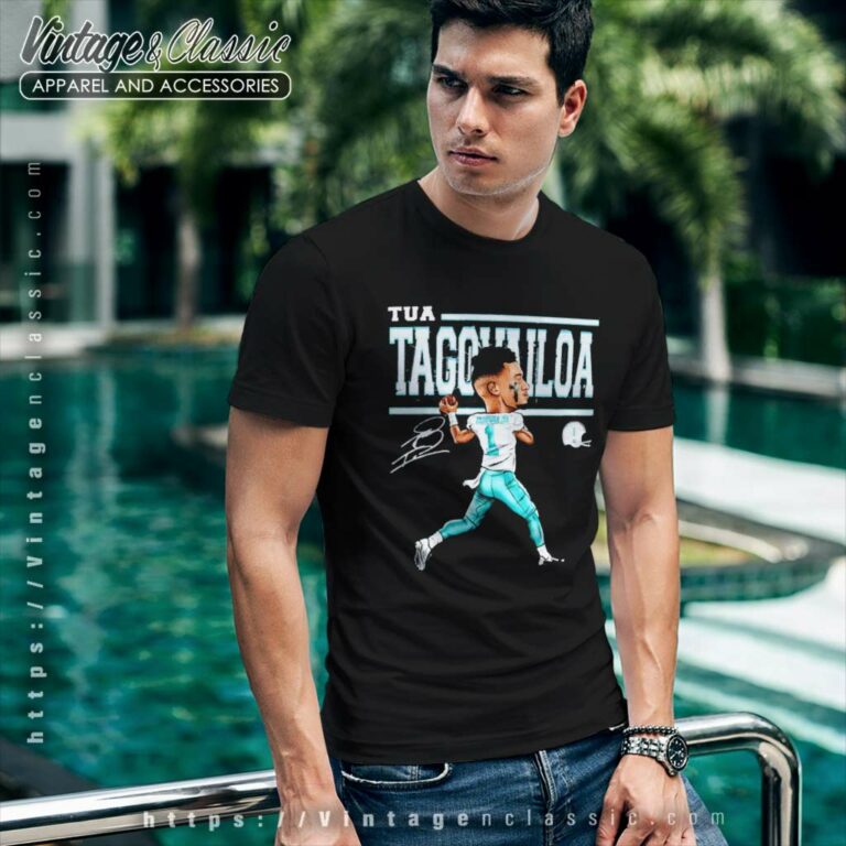 Tua Tagovailoa Cartoon Signature T Shirt Tua Tagovailoa Cartoon Signature T Shirt