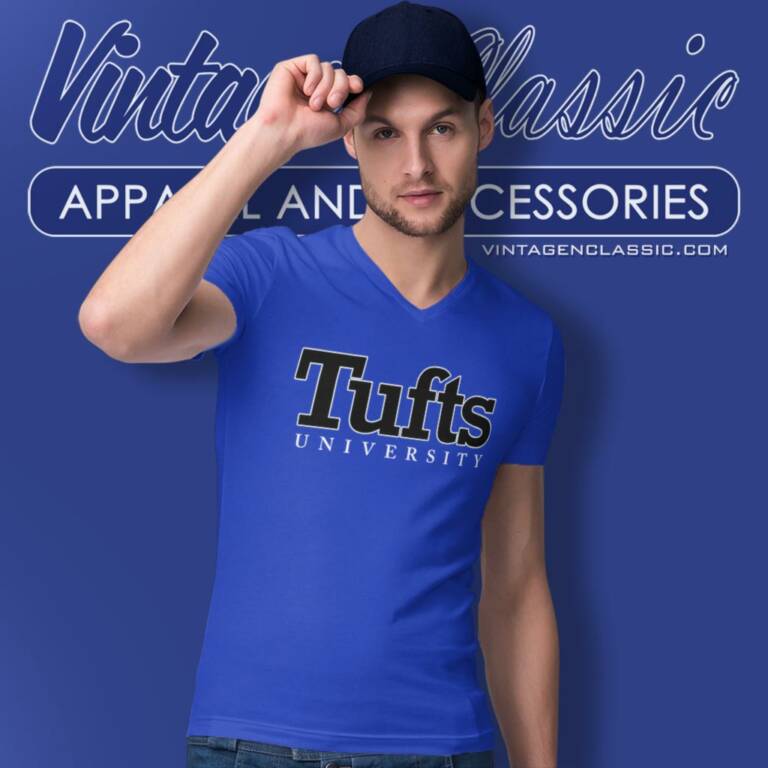 Tufts University Big Logo V Neck TShirt 1 Tufts University Big Logo V Neck TShirt 1
