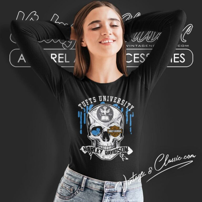 Tufts University Harley Davidson Skull Long Sleeve Tee Tufts University Harley Davidson Skull Long Sleeve Tee