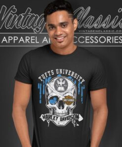 Tufts University Harley Davidson Skull T Shirt