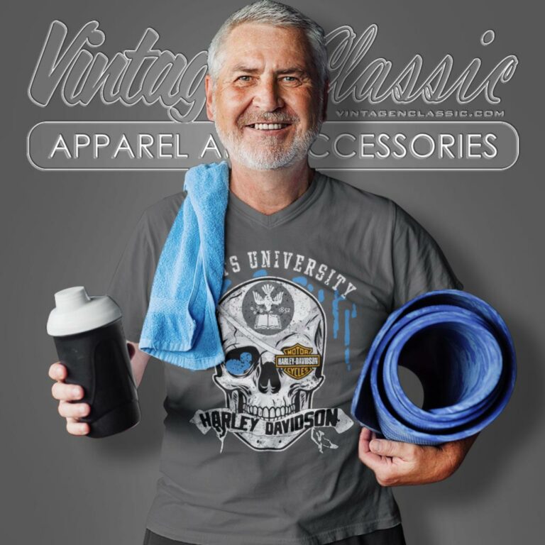 Tufts University Harley Davidson Skull V Neck TShirt Tufts University Harley Davidson Skull V Neck TShirt