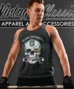 Tulane University Harley Davidson Skull Tank Top Racerback