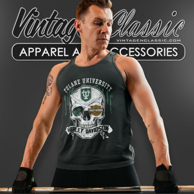 Tulane University Harley Davidson Skull Tank Top Racerback Tulane University Harley Davidson Skull Tank Top Racerback