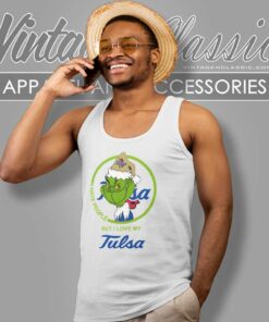Tulsa Golden Hurricane Ncaa Christmas Grinch Shirt I Hate People But I Love My Tulsa Tank Top Racerback