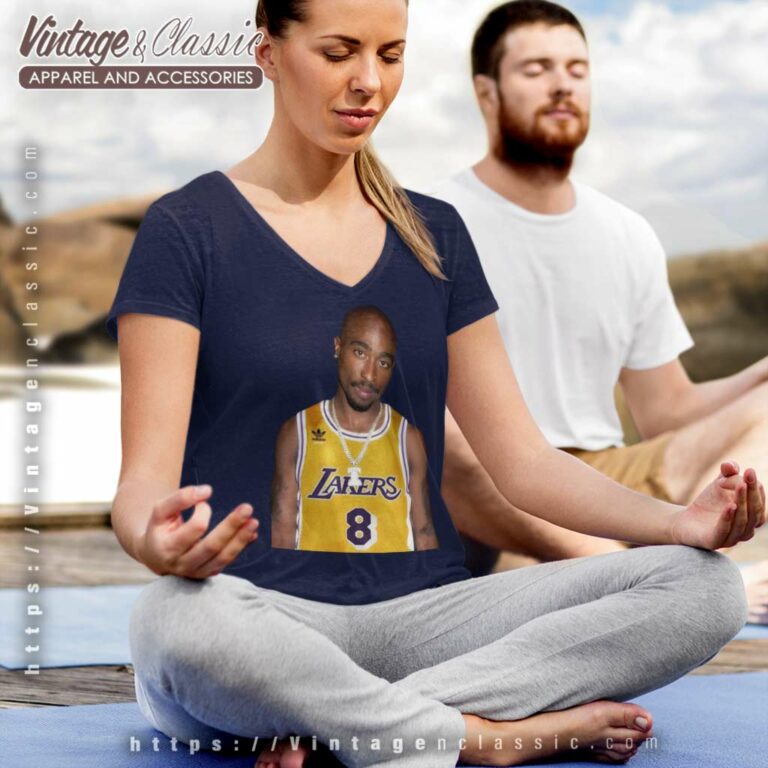 Tupac Shakur Kobe Bryant V Neck TShirt Tupac Shakur Kobe Bryant V Neck TShirt
