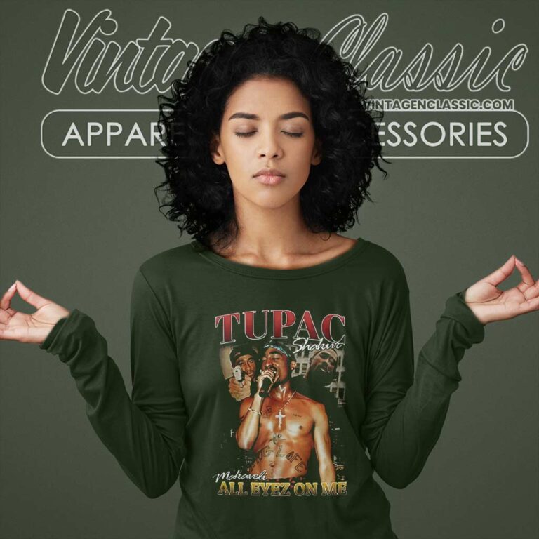 Tupac Shakur Shirt All Eyez On Me Long Sleeve Tee Tupac Shakur Shirt All Eyez On Me Long Sleeve Tee