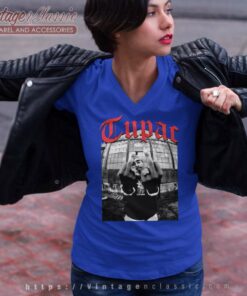 Tupac Shakur Shirt Middle Fingers Jumbo V Neck TShirt