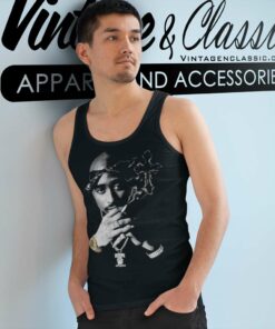 Tupac Shakur Smoking Tank Top Racerback