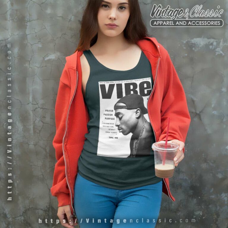 Tupac Shakur Vibe Magazine Tank Top Racerback Tupac Shakur Vibe Magazine Tank Top Racerback