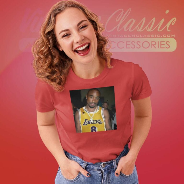 Tupac Wearing Kobe Bryant Jersey Women TShirt Tupac Wearing Kobe Bryant Jersey Women TShirt