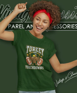 Turkey And Touchdowns Thanksgiving Women T Shirt