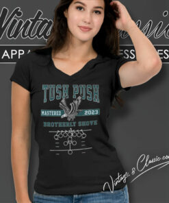 Tush Push Eagles Brotherly Shove V Neck TShirt