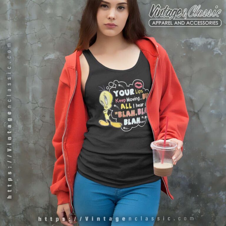 Tweety Bird Your Lips Keep Moving Tank Top Racerback Tweety Bird Your Lips Keep Moving Tank Top Racerback