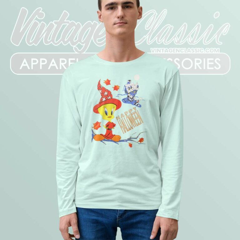 Tweety Looney Tunes Happy Halloween Long Sleeve Tee 1 Tweety Looney Tunes Happy Halloween Long Sleeve Tee 1