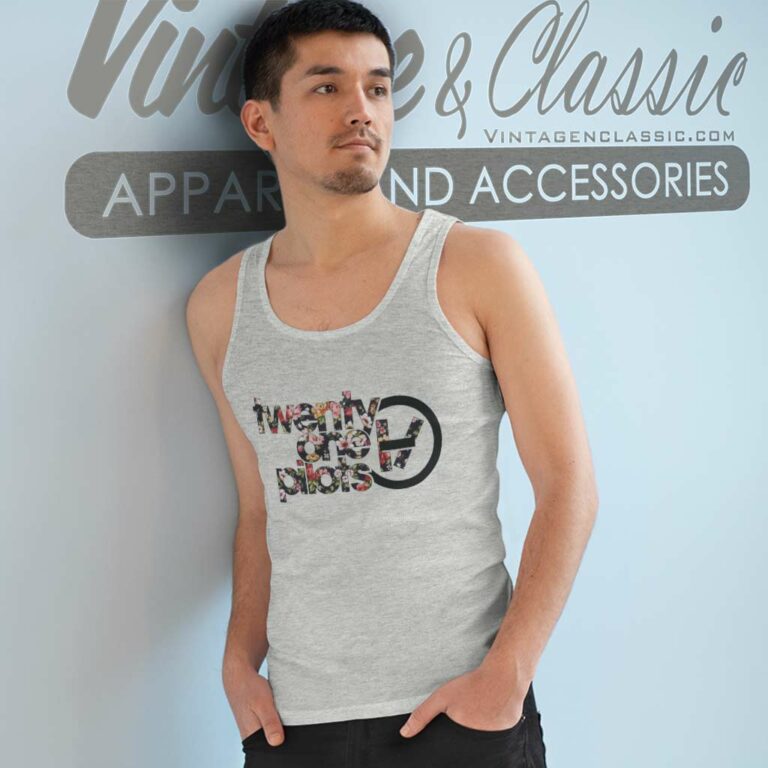 Twenty One Pilots Floral Logo Tank Top Racerback Twenty One Pilots Floral Logo Tank Top Racerback