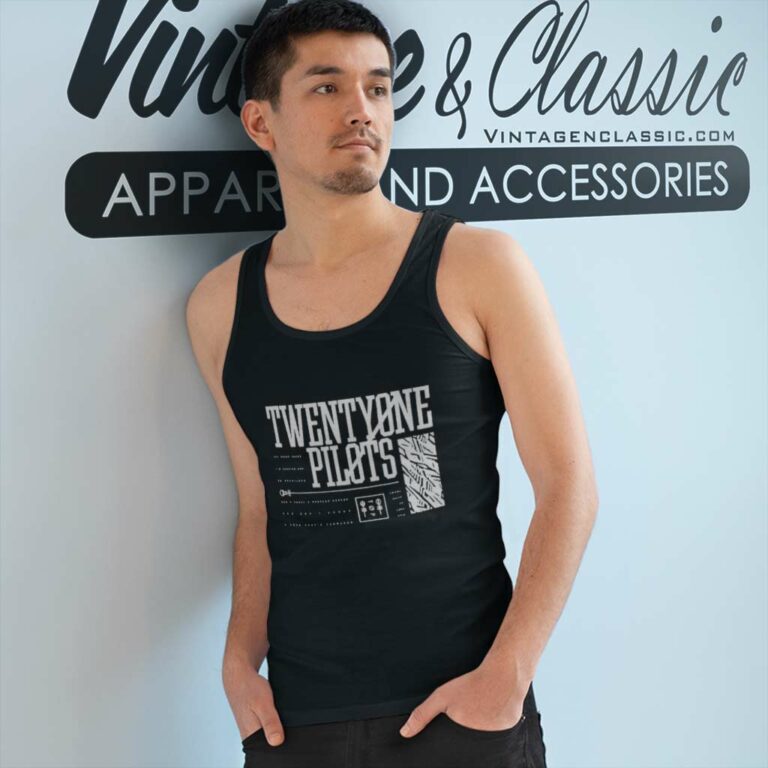 Twenty One Pilots Newsprint Tank Top Racerback Twenty One Pilots Newsprint Tank Top Racerback