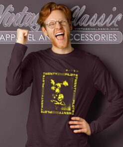 Twenty One Pilots Shirt Wilted Roses Acid Wash Long Sleeve Tee