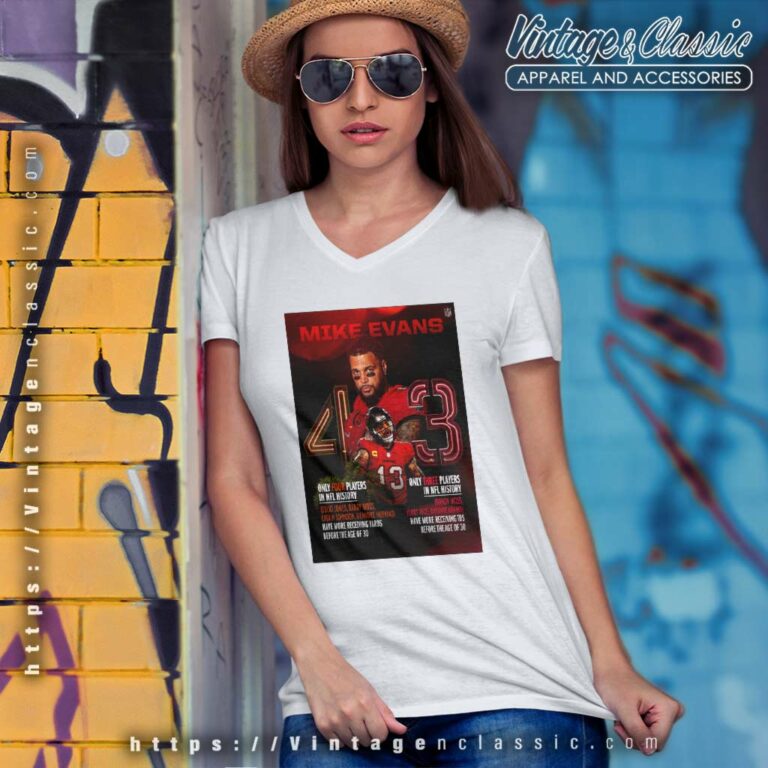 Two Historical Facts About Mike Evans Of The Tampa Bay Buccaneers In Nfl History V Neck TShirt Two Historical Facts About Mike Evans Of The Tampa Bay Buccaneers In Nfl History V Neck TShirt