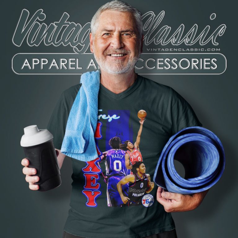 Tyrese Maxey Philadelphia 76ers Graphic V Neck TShirt Tyrese Maxey Philadelphia 76ers Graphic V Neck TShirt