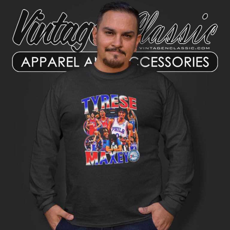 Tyrese Maxey Philadelphia 76ers Long Sleeve Tee Tyrese Maxey Philadelphia 76ers Long Sleeve Tee