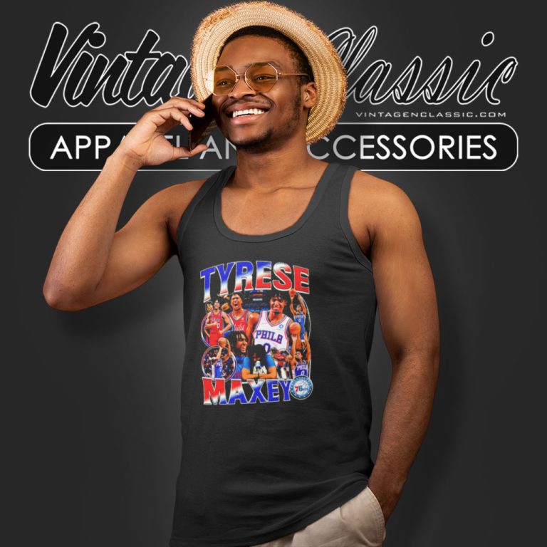 Tyrese Maxey Philadelphia 76ers Tank Top Racerback Tyrese Maxey Philadelphia 76ers Tank Top Racerback