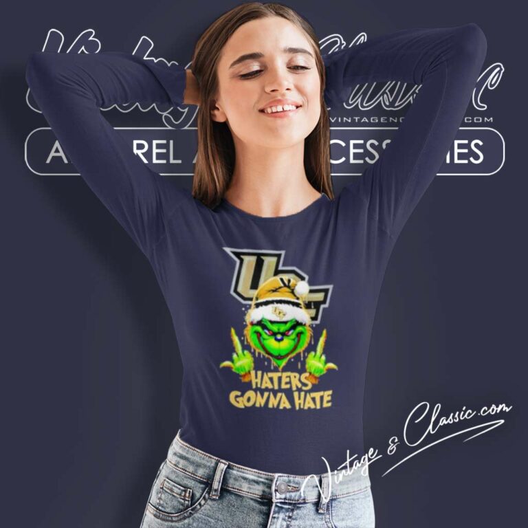 Ucf Knights Grinch Santa Middle Finger Haters Gonna Hate Long Sleeve Tee Ucf Knights Grinch Santa Middle Finger Haters Gonna Hate Long Sleeve Tee