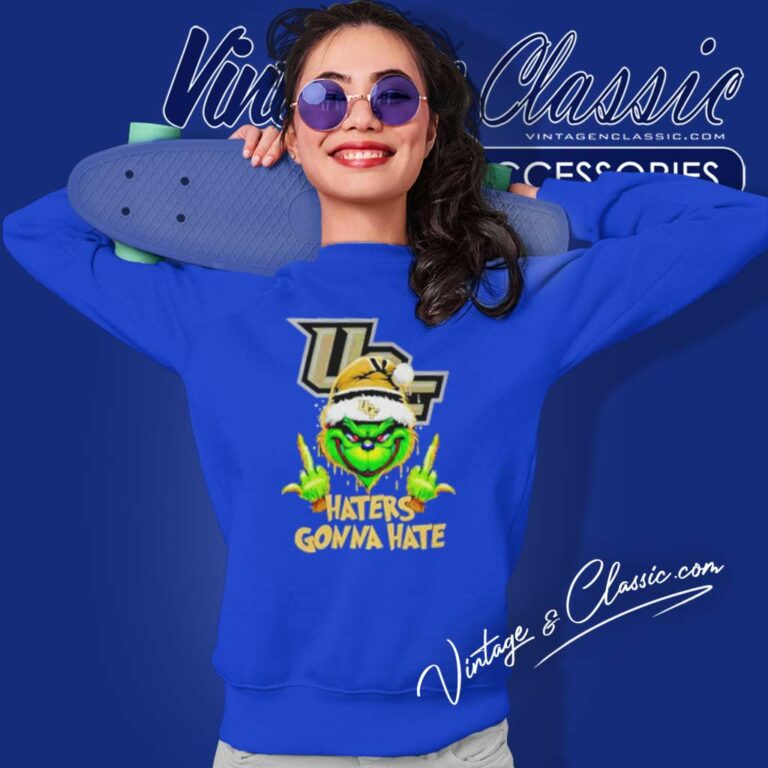 Ucf Knights Grinch Santa Middle Finger Haters Gonna Hate Sweatshirt Ucf Knights Grinch Santa Middle Finger Haters Gonna Hate Sweatshirt