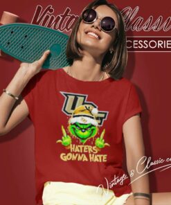 Ucf Knights Grinch Santa Middle Finger Haters Gonna Hate Women TShirt