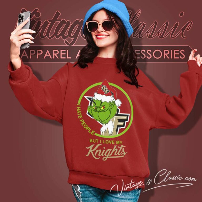 Ucf Knights Ncaa Christmas Grinch Shirt I Hate People But I Love My Knights Sweatshirt Ucf Knights Ncaa Christmas Grinch Shirt I Hate People But I Love My Knights Sweatshirt