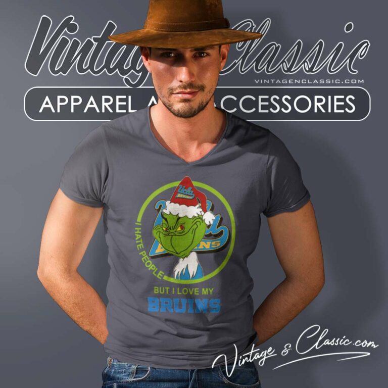 Ucla Bruins Ncaa Christmas Grinch Shirt I Hate People But I Love My Bruins V Neck TShirt 1 Ucla Bruins Ncaa Christmas Grinch Shirt I Hate People But I Love My Bruins V Neck TShirt 1